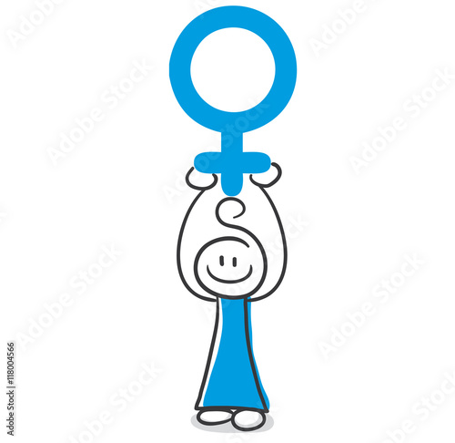 Stick Figure Series Blue / Frau, weiblich