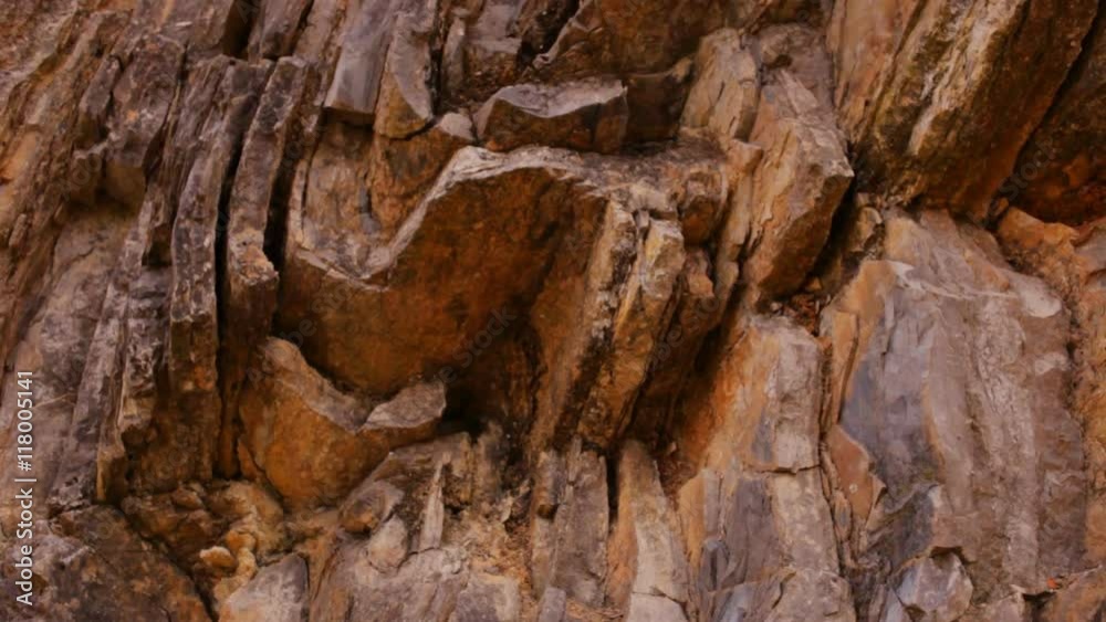 moving crane shot of rock face moving crane shot of rock face