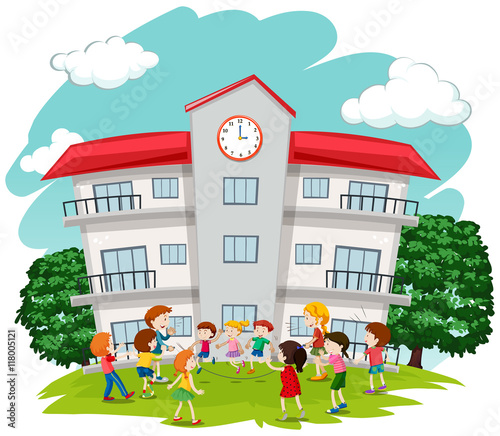 Children playing different kinds of games
