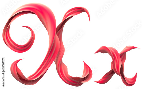Red silk ribbon font. 