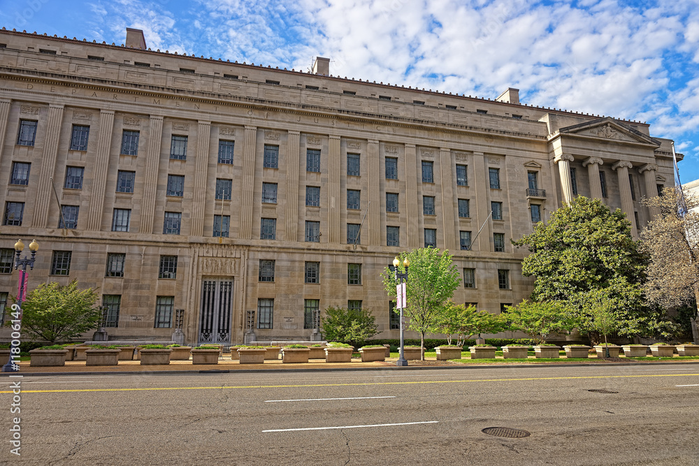 Department of Justice building in Washington DC USA