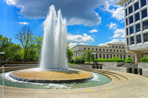 Robert Latham Owen park and a fountain