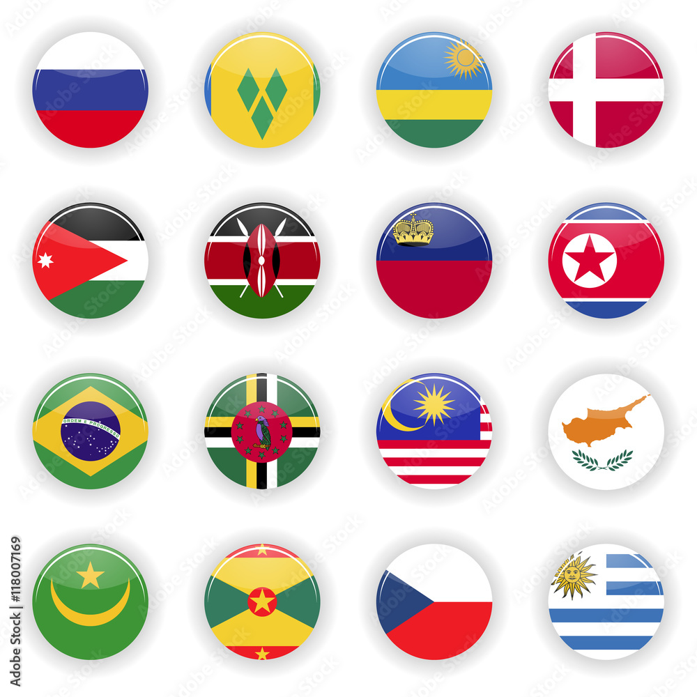 Flags set. Universal flags set to use for web and mobile UI vector illustration Flags set. Universal flags set to use for web and mobile UI vector illustration