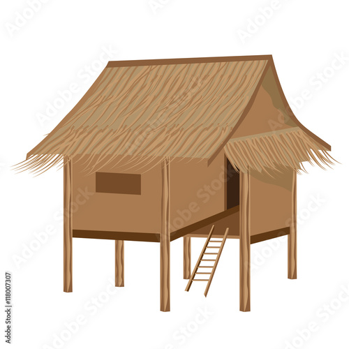 straw hut vector design