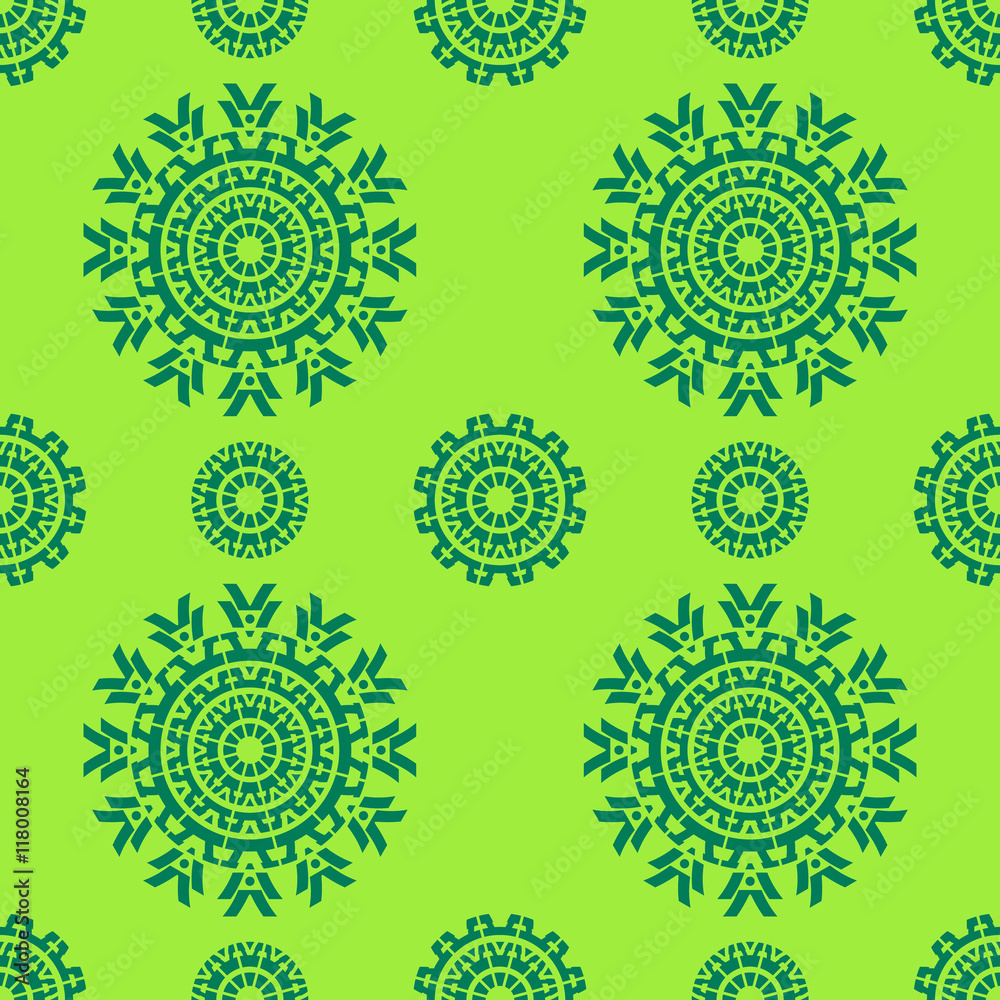 Green seamless ornamental pattern Green seamless ornamental pattern