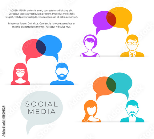 People with speech bubbles
