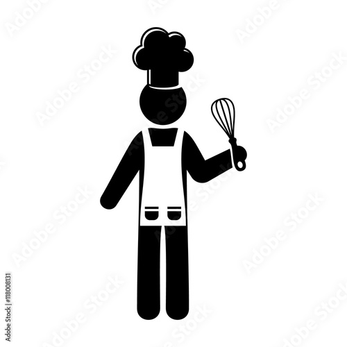 Simple black vector chef icon