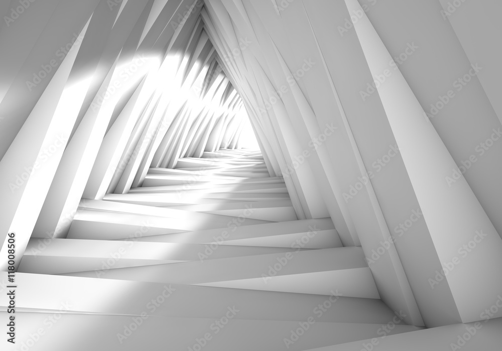 Abstract tunnel in the gray notes. The light at the end of the tunnel - obrazy, fototapety, plakaty 