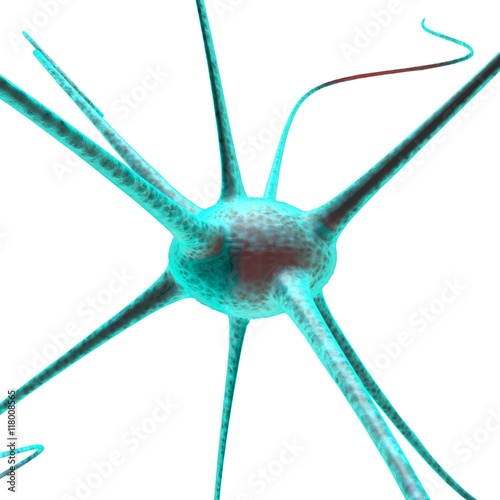 Nerve cell in the human body. Macro scale. 3D illustration photo