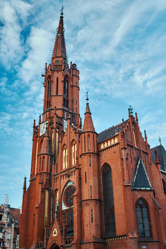 Tower neo-Gothic church in Legnica in Poland.