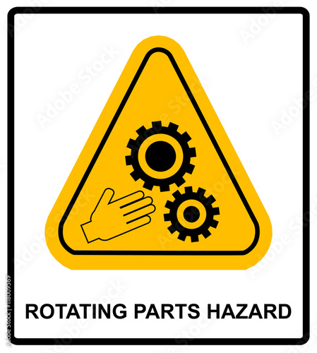Rotating Parts Hazard sign, vector illustration