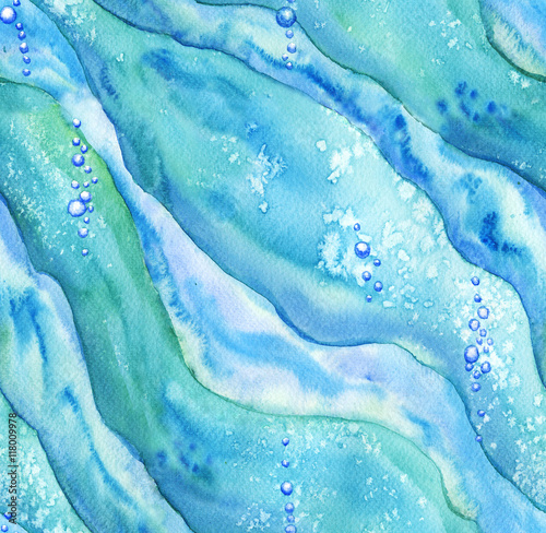 Marine watercolor seamless pattern