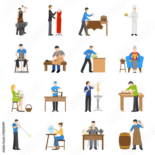 Craftsmen Icons Flat