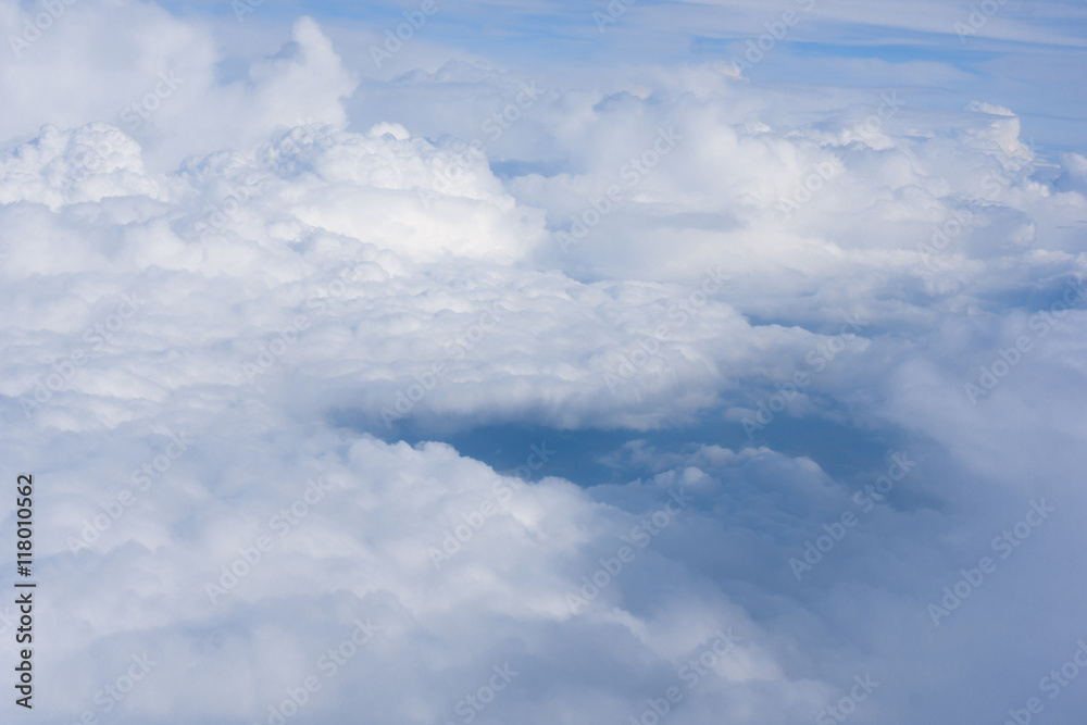Clouds. view from the window of an airplane