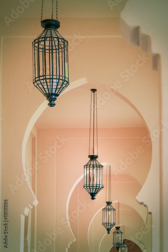 Beautiful Architecture and lantern light lamp with morocco style