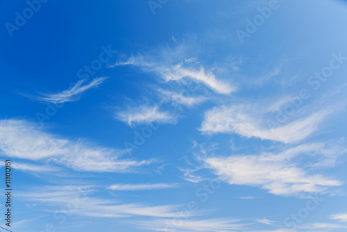 Blue sky and white wave clouds, blue sky for background.