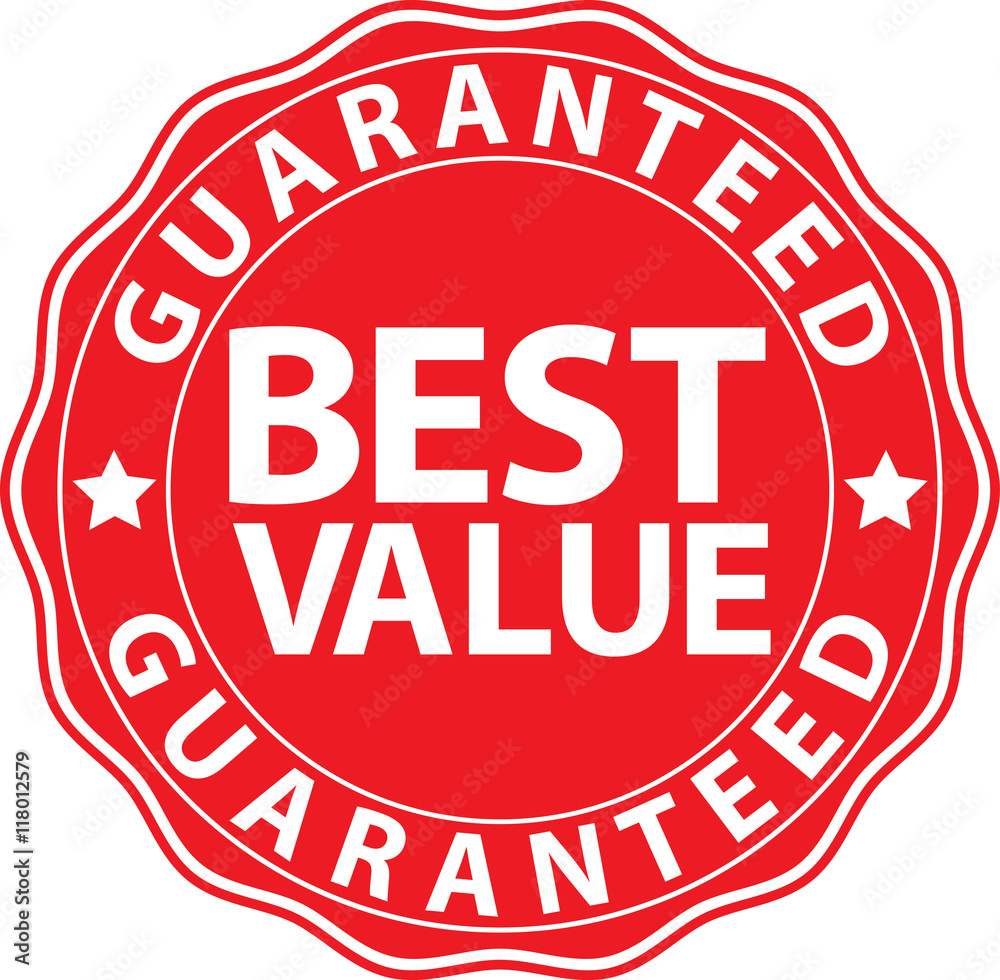Best value guaranteed red sign, vector illustration