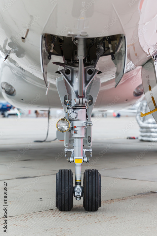 front landing gear light aircraft Stock Photo Adobe Stock