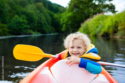 Little boy in kayak