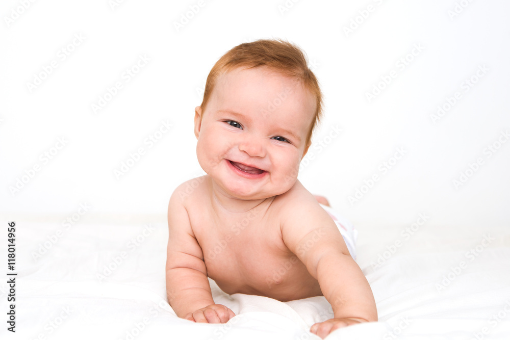 Funny little baby lying down on a blanket . Newborn child relaxing in bed. Nursery for young children. Textile and bedding for kids.
Funny little baby lying down on a blanket . Newborn child relaxing in bed. Nursery for young children. Textile and bedding for kids.