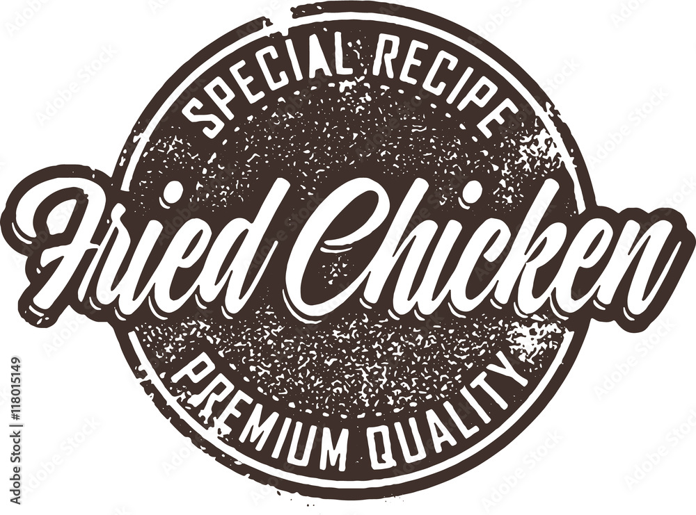 Vintage Fried Chicken Menu Stamp