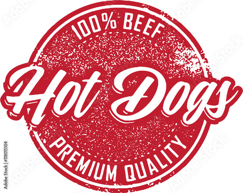 Beef Hot Dogs Vintage Sign
