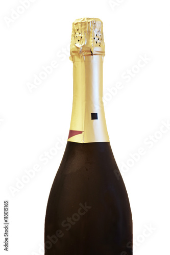 Bottle of shampagne isolated on the white background