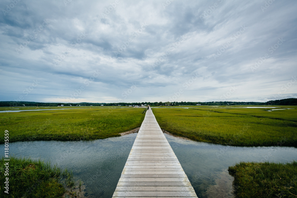 The Sandwich Boardwalk and a wetland, in Sandwich, Cape Cod, Mas The Sandwich Boardwalk and a wetland, in Sandwich, Cape Cod, Mas