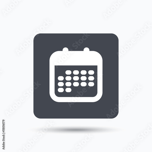 Calendar icon. Events reminder sign.