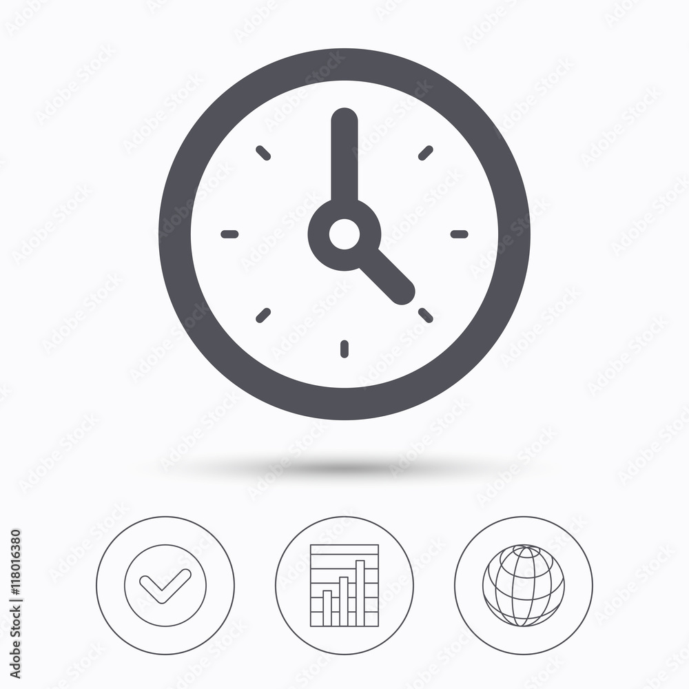 Clock icon. Mechanical watch sign. Clock icon. Mechanical watch sign.