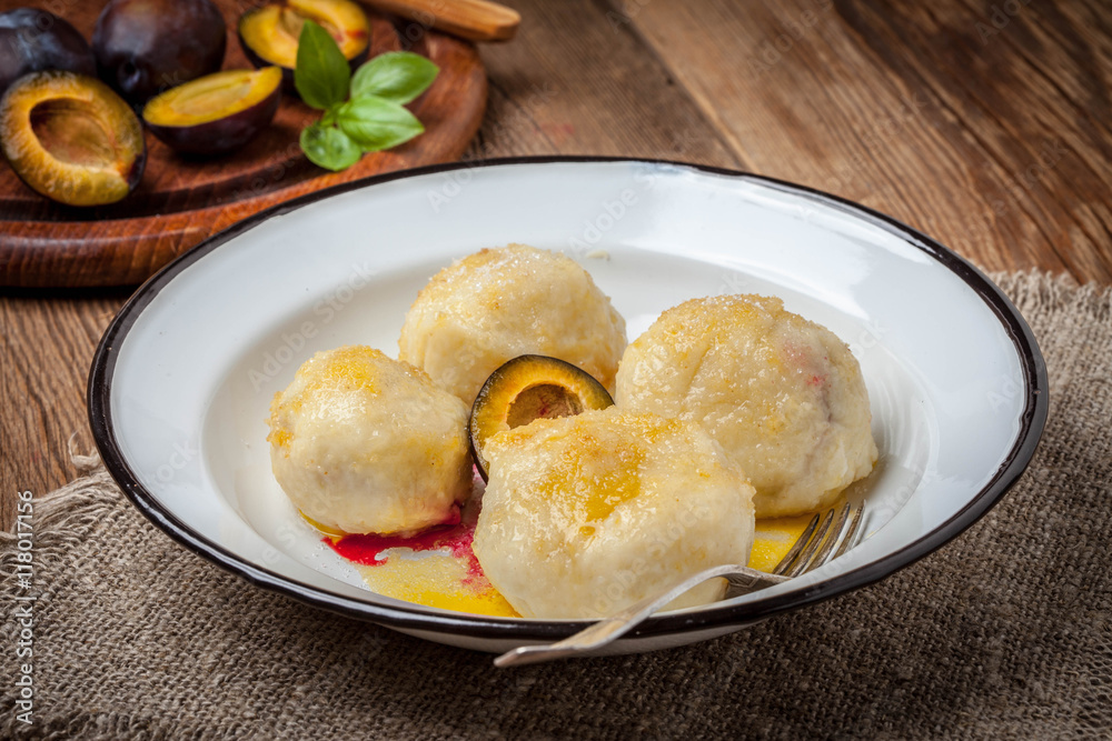 Sweet plum dumplings. Sweet plum dumplings.