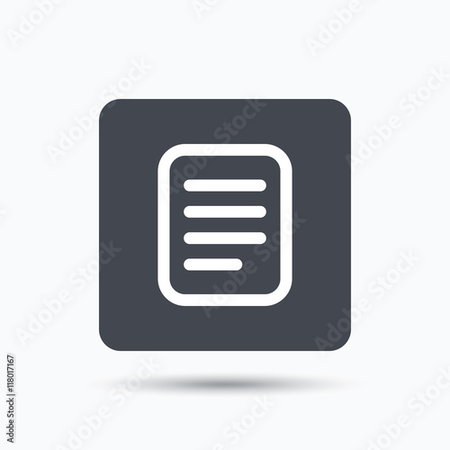 File icon. Document page sign.