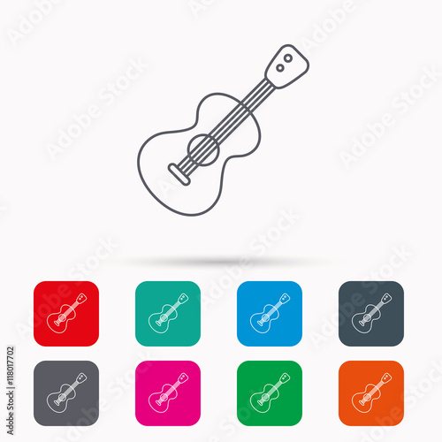 Guitar icon. Musical instrument sign.