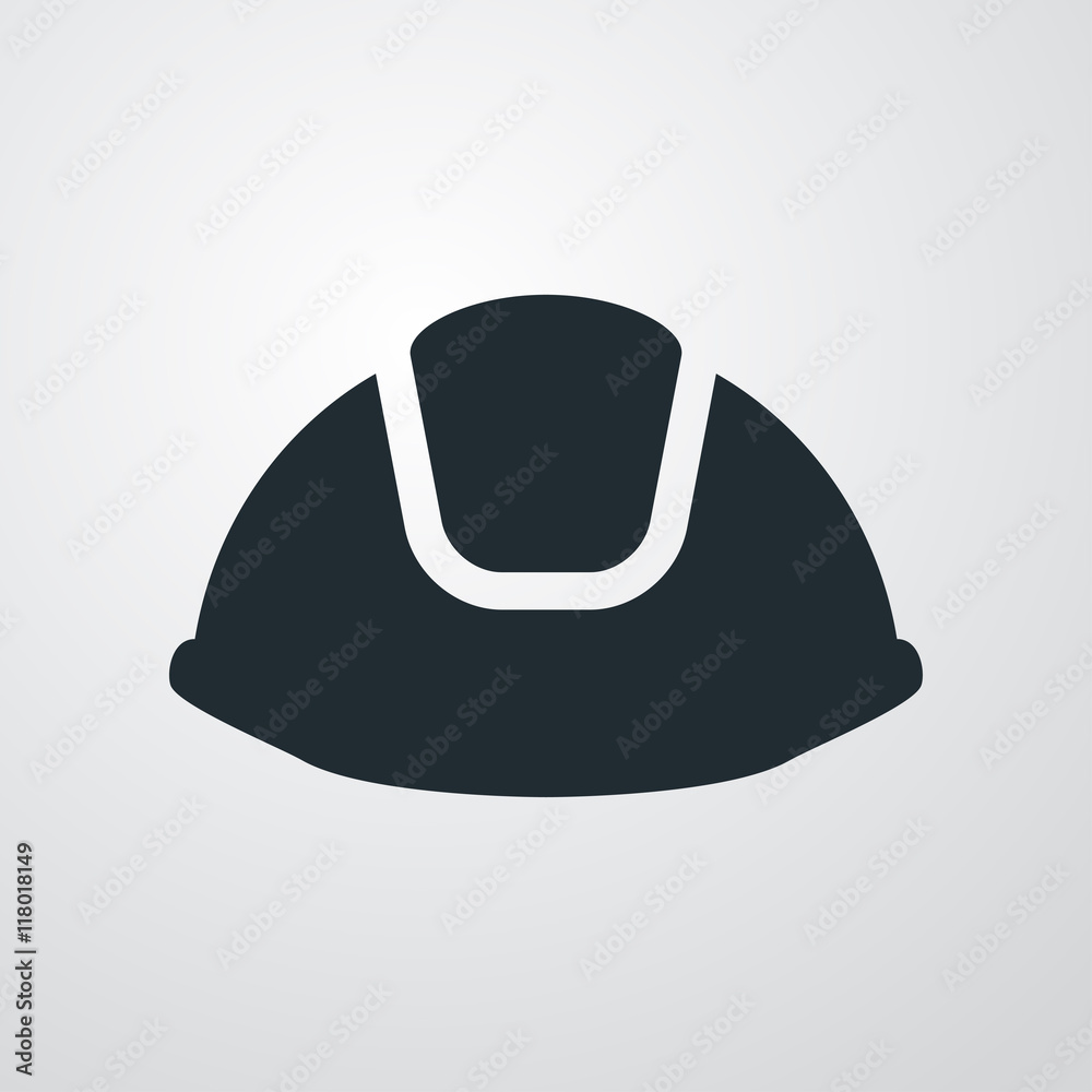 Icono plano casco en fondo degradado Icono plano casco en fondo degradado