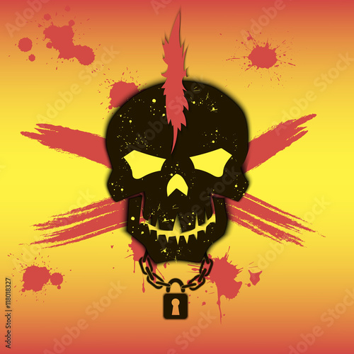 skull with a mohawk