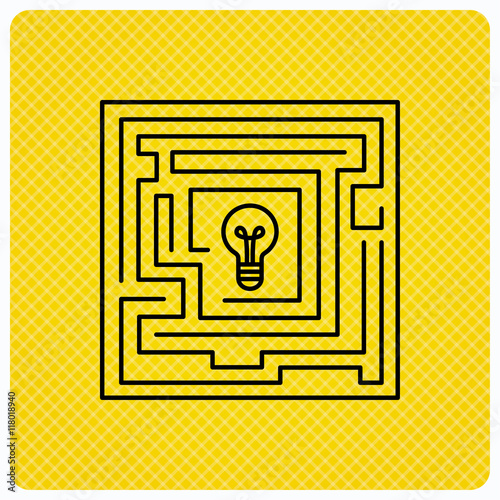 Labyrinth icon. Problem challenge sign.