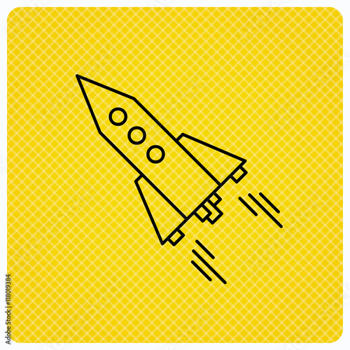 Startup business icon. Rocket sign.