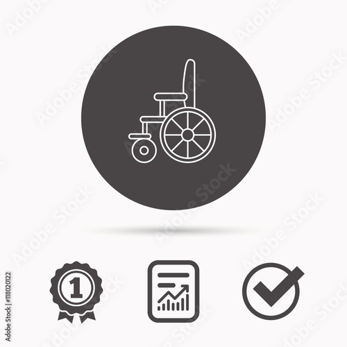 Wheelchair icon. Disabled traffic sign.