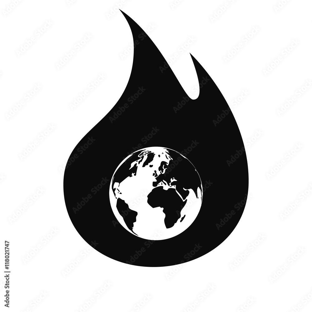 Obraz premium Flat paper cut style icon of globe
