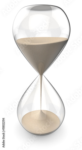 Sand Glass. 3D render of a Classic Hourglass.