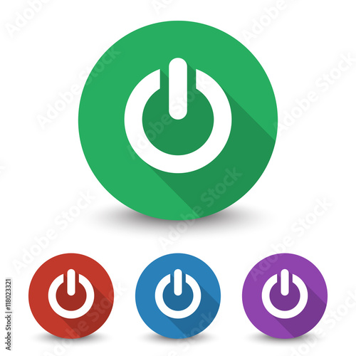 White Power icon in different colors set