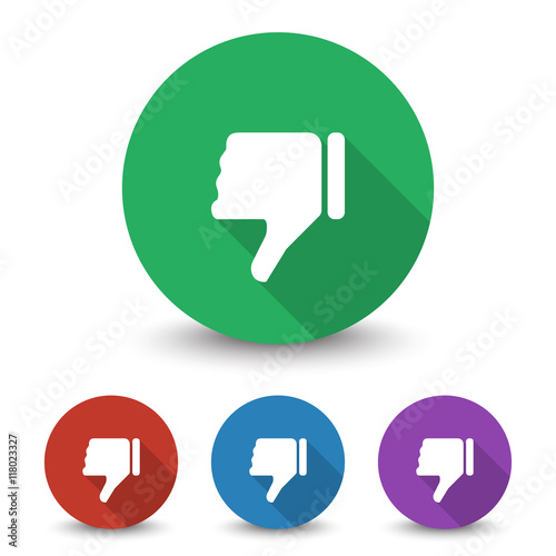 White Thumb Down icon in different colors set Free Download White Thumb Down icon in different colors set - GFXLoad