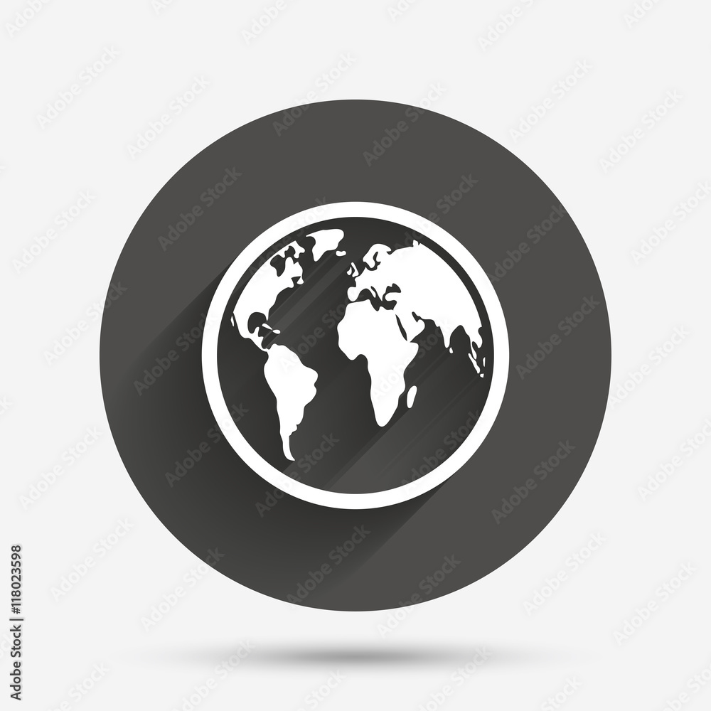 Globe sign icon. World map geography symbol. Globe sign icon. World map geography symbol.