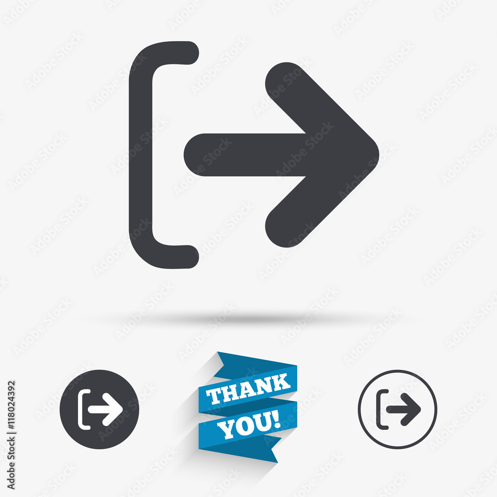 Logout sign icon. Log out symbol. Arrow. Logout sign icon. Log out symbol. Arrow.