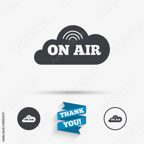 On air sign icon. Live stream symbol.