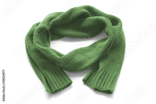 Warm scarf on a white background