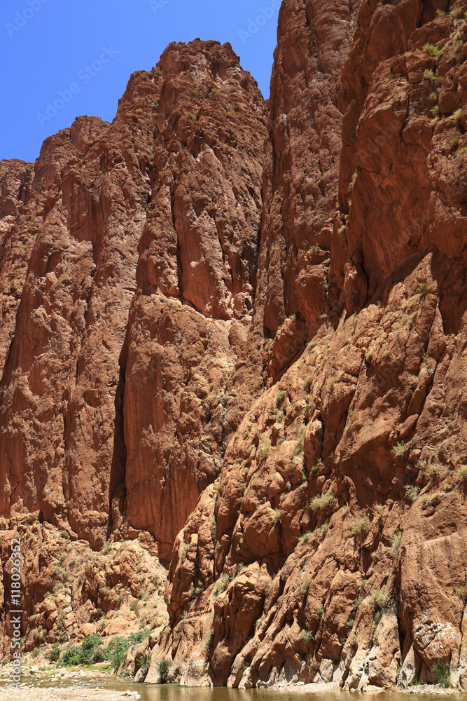 Todra Gorge in moroccan Atlas Mountais, Morocco