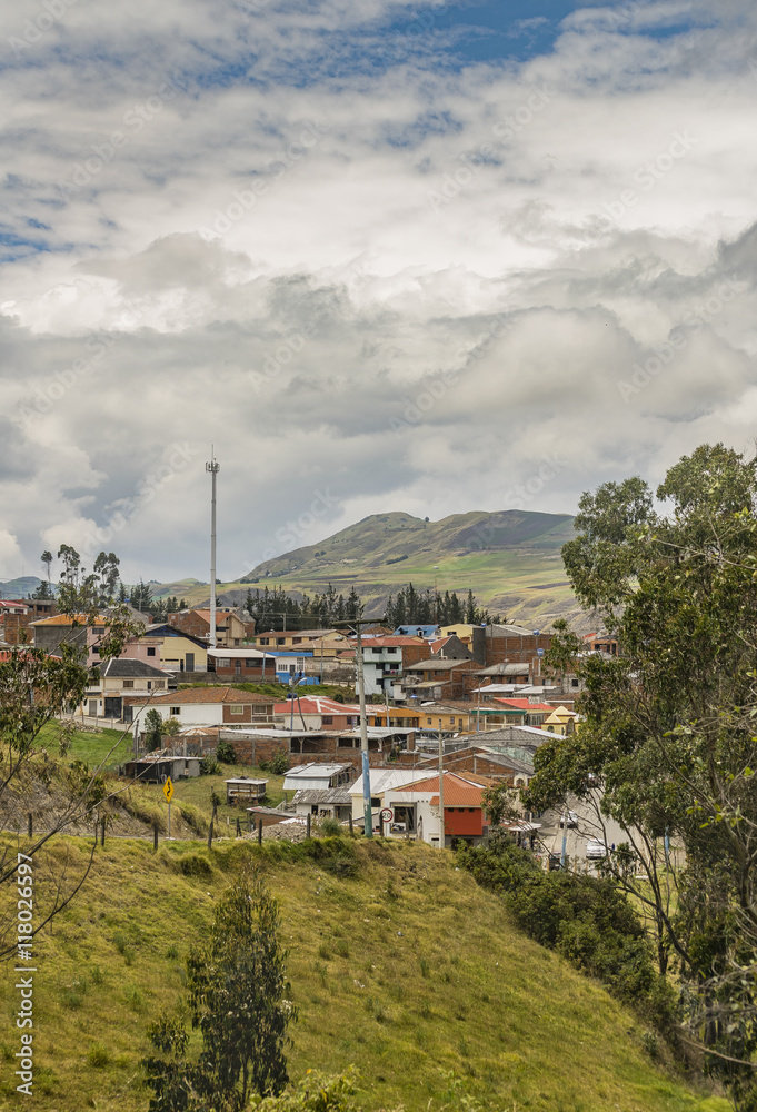 Andean Town Landscape Scene Azuay Ecuador