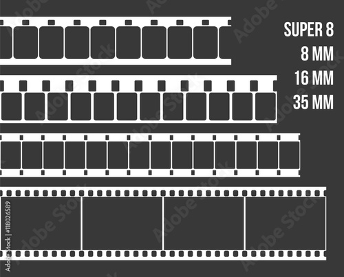 Vector Film Strip Set Illustration on black