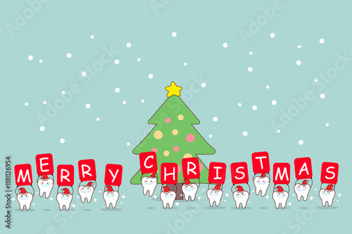 christmas and snow with tooth
